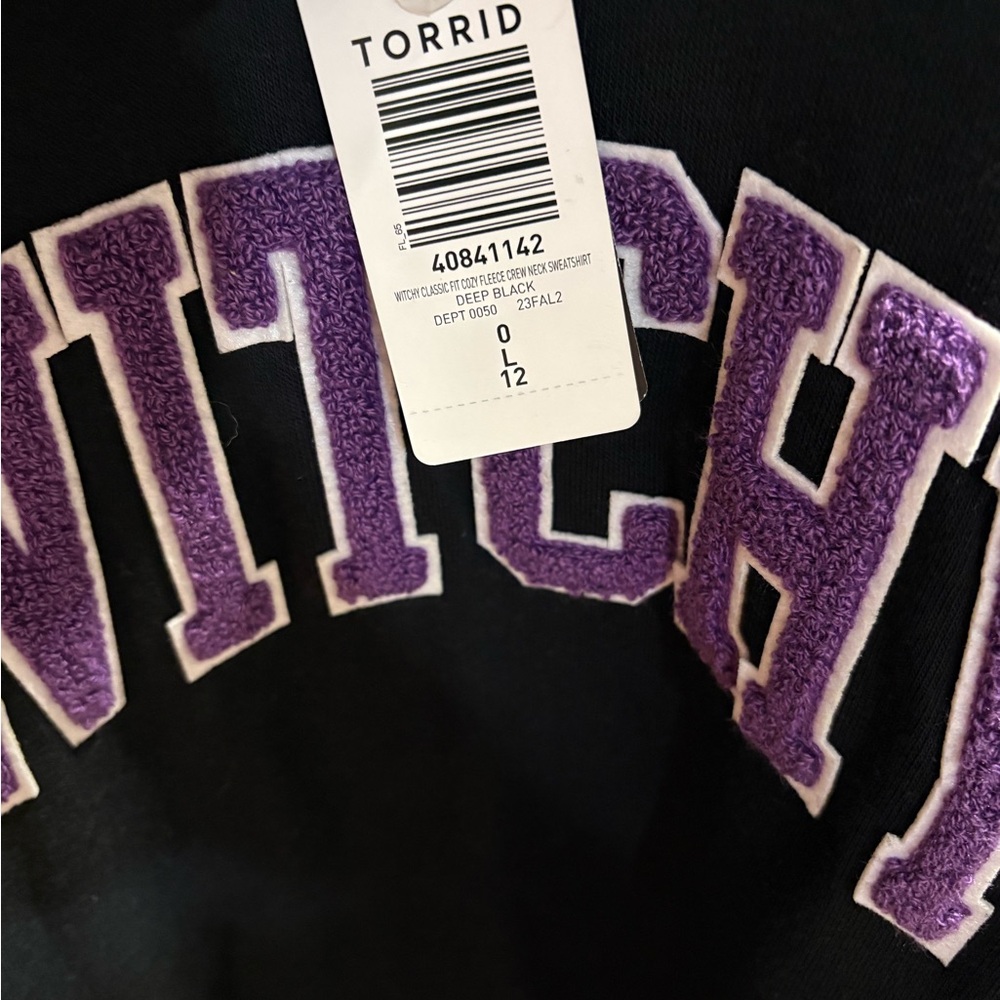 Torrid Black Sweatshirt with Purple Text “Witchy” - Picture 2 of 2